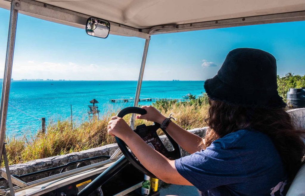 voiturette de golf à Isla Mujeres
