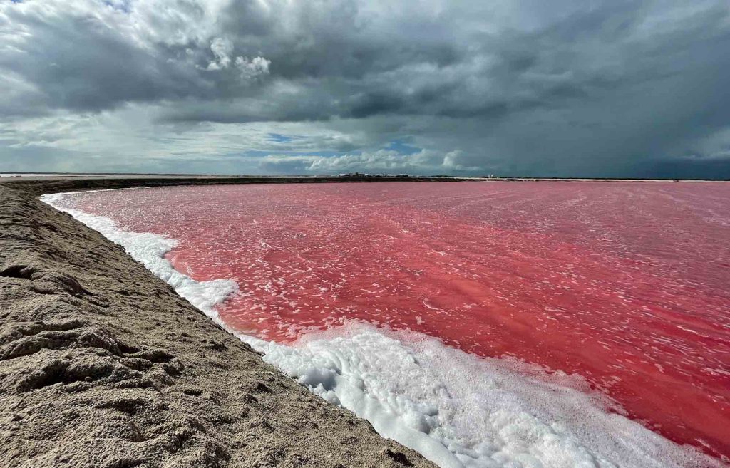 Lac rose au mexique