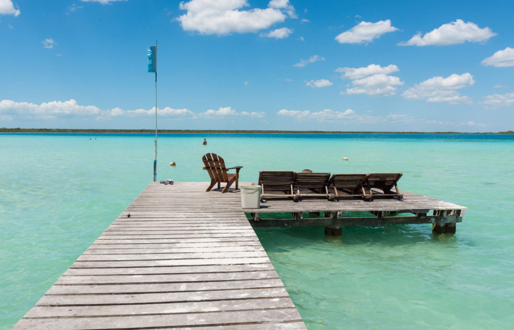 Ponton sur la lagune de Bacalar