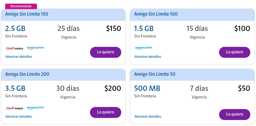 Forfaits Telcel