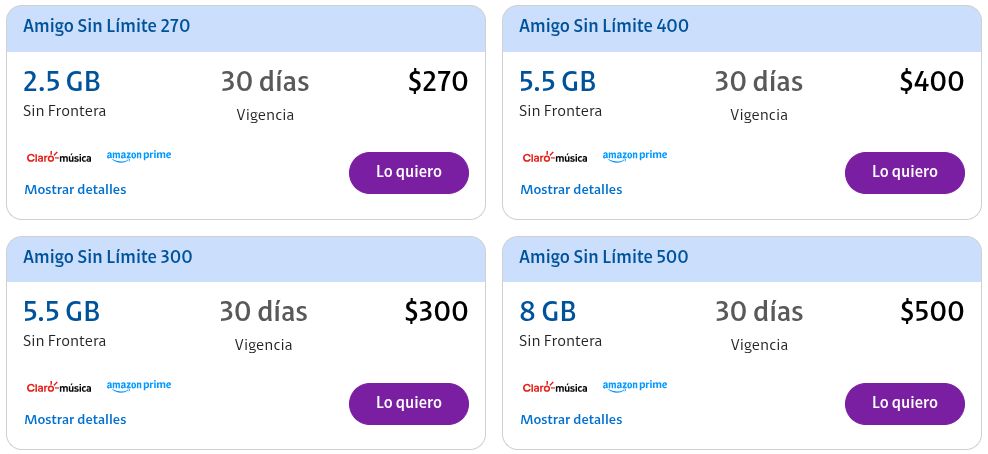 Forfaits Telcel