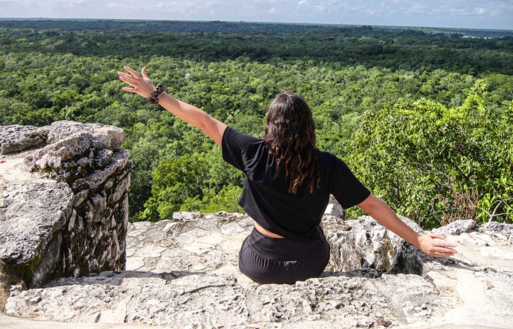 Vue au sommet de la pyramide de Coba